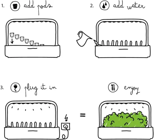 Miniatura 3 de Click & Grow - Kit de jardín de hierbas para interiores con luz de crecimiento, más fácil que el sistema de cultivo hidropónico, jardín inteligente