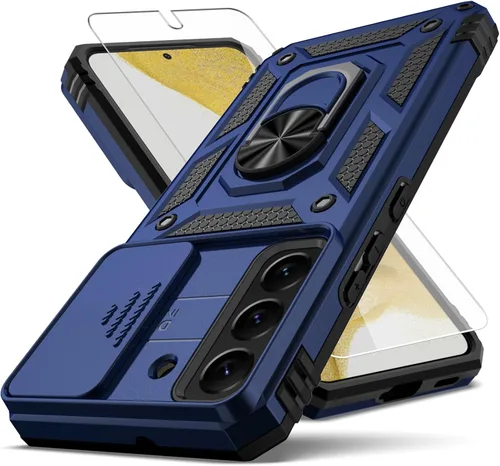 Miniatura 9 de Funda para Samsung Galaxy S22, con cubierta para lente de cámara, protector de pantalla HD, [grado militar] anillo de montaje en coche con soporte