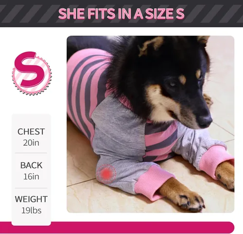 Miniatura 5 de FUAMEY Manga de recuperación para perros con protector de codo, camisa para perros para dejar de lamer las articulaciones, traje de manga larga