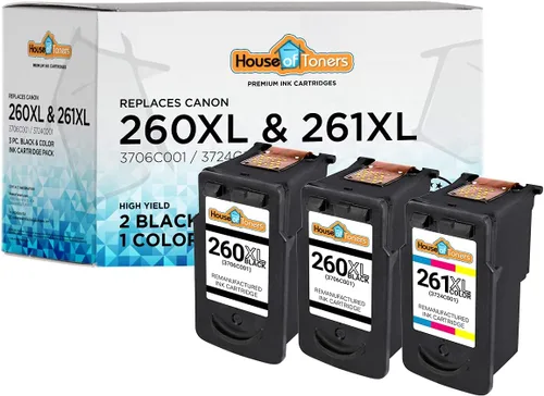 Houseoftoners Cartucho de tinta remanufacturado para Canon Pg-260 y 261XL, repuesto de alto rendimiento para Canon 260 y 261XL PIXMA TS5320,