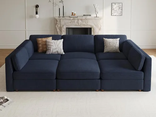 Miniatura 25 de Sofá biplaza extragrande de 83.5 pulgadas, sofás para sala de estar, sofá nube de felpilla de asiento profundo, sofá modular seccional, funda