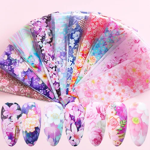 Miniatura 9 de Calcomanías holográficas de transferencia de uñas, hojas de esmalte de uñas de corazón de amor, láminas de transferencia de papel estrellado