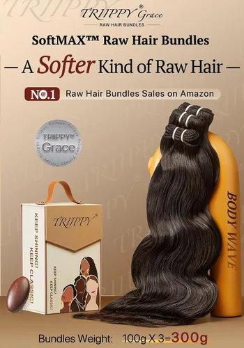 Miniatura 2 de TRIIPPY Paquetes de cabello humano ondulado, 100% cabello camboyano sin procesar SoftMAX, 3 paquetes (16, 16, 16, 16 pulgadas), triple la vida útil