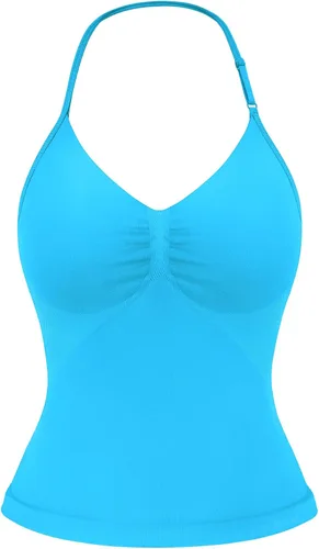 Miniatura 27 de YEOREO SoftHue Impact Longline Top de Tirantes para Mujer Camiseta sin Mangas Halter para Ejercicio sin Espalda Gimnasio Longline con Correa