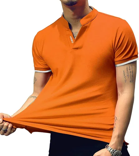 Miniatura 4 de LOGEEYAR - Polo de piqué para hombre, manga corta, ajustado, de algodón