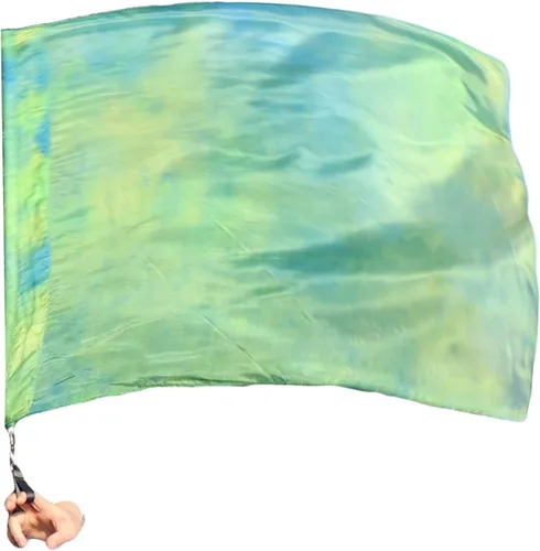 Miniatura 14 de Winged Sirenny Bandera de seda giratoria fluida de 32 pulgadas, pancarta de alabanza de la iglesia, adoración profética, adoración y danza
