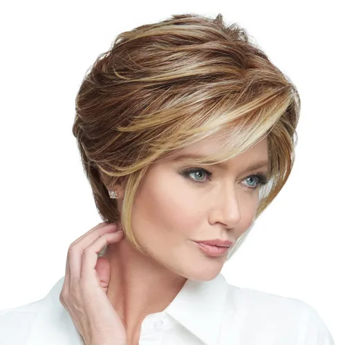 Miniatura 26 de Raquel Welch Go To Style - Peluca de pelo corto versátil y favorecedora de Hairuwear, gorra media, castaño iluminado por el sol RL10/12