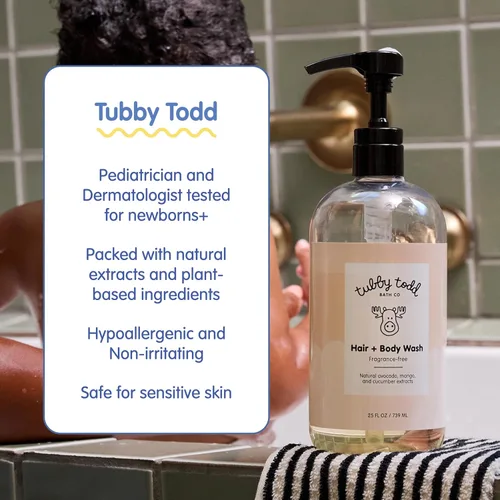 Miniatura 5 de Tubby Todd's - Juego de jabón corporal y loción para bebé, cuidado de la piel suave, hipoalergénico para recién nacidos y niños pequeños, 25 onzas