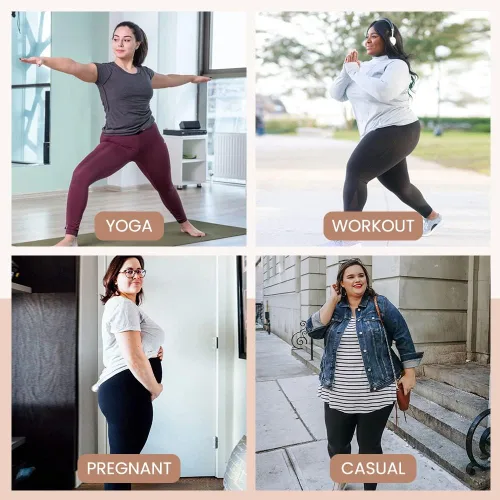 Miniatura 2 de HLTPRO Paquete de 3 leggings de talla grande para mujer XL - 4X pantalones de yoga elásticos y suaves para entrenamiento y correr