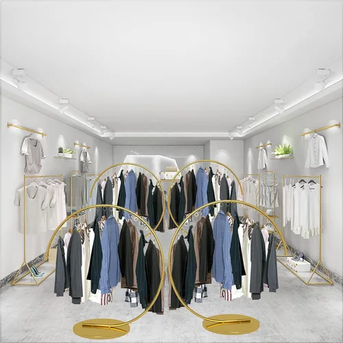 Miniatura 4 de Boutique Display - Perchero de ropa portátil resistente, estante de ropa de metal de grado comercial con base estable para colgar ropa (oro, 59.1 in)