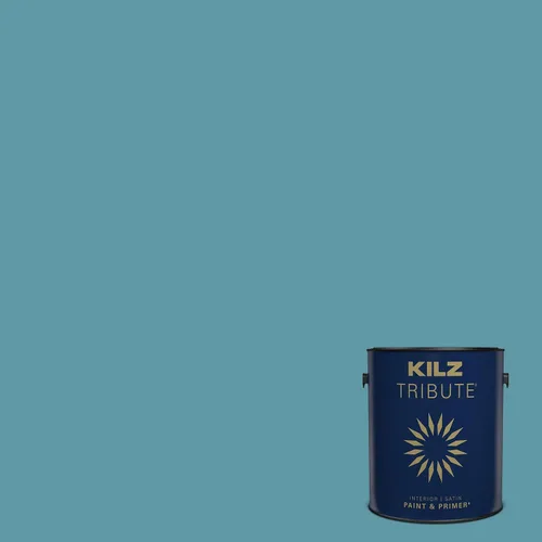 Miniatura 33 de KILZ TRIBUTE Pintura e imprimación, para interiores, semibrillante, Vintage Indigo, 1 galón Índigo Victoria