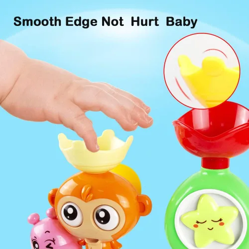 Miniatura 11 de G-WACK Juguetes de baño para niños pequeños de 1, 2 y 3 años, juguetes de agua para tina de bebé recién nacido, juguetes de agua interactivos
