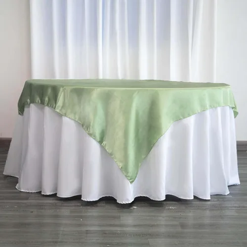 Miniatura 34 de Efavormart Paquete de 5 Sobremanteles Cuadrados de Satén de 60" para Decoraciones de Mesa de Bodas, Catering y Fiestas, Cubierta de Mantel Negro