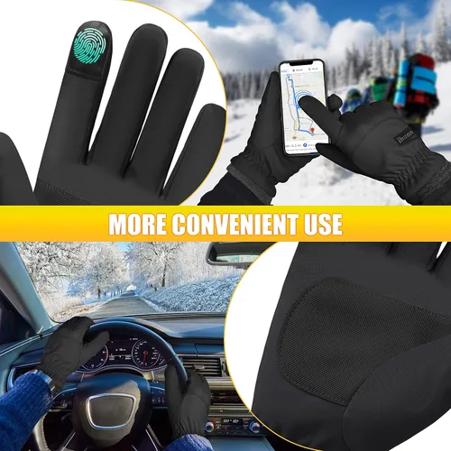 Miniatura 5 de ihuan Guantes de invierno 2023 impermeables resistentes al viento para hombres y mujeres guantes cálidos para clima frío dedos de pantalla táctil