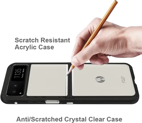 Miniatura 6 de Funda para Motorola Razr-2023: panel trasero transparente premium + cubierta de parachoques de TPU para Moto Razr 2023 (YKL negro)