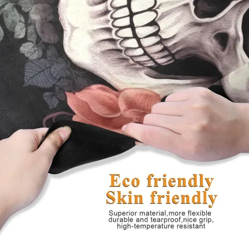 Miniatura 2 de Skull Yoga Mat for Women Men 71" x 26" Non Slip Exercise & Fitness Mat 1mm Thick Workout Mat for Yoga, Pilates, Come with Storage Bag