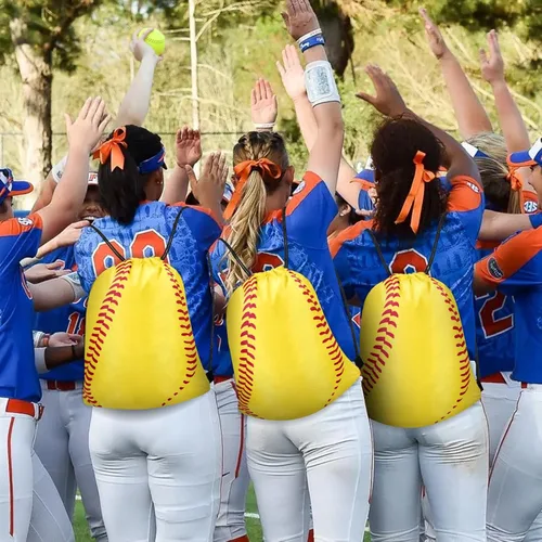 Miniatura 6 de Grneric 14 bolsas de softbol con cordón para fiesta, bolsas de regalo, bolsa de cincha para equipos deportivos, suministros de cumpleaños (softbol)