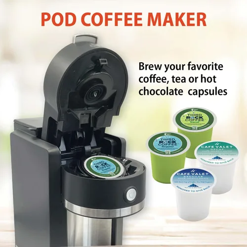 Miniatura 3 de Café Valet Barista - Cafetera de una sola porción, compatible con cápsulas de café K-Cup, diseño compacto