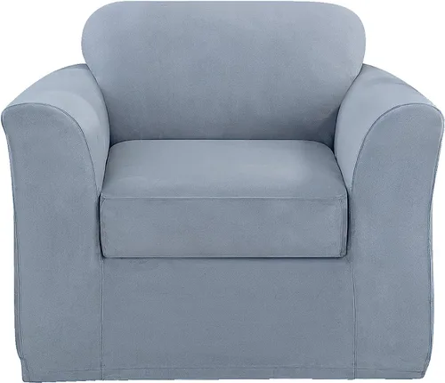 Miniatura 12 de SureFit Ultimate Stretch - Funda de piel para sofá biplaza de 3 piezas, color gris claro