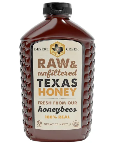 Miniatura 9 de Desert Creek Honey - Miel 100% sin filtrar, pura y cruda de Texas - Sustituto natural del azúcar - Una libra de miel americana sin procesar y sin