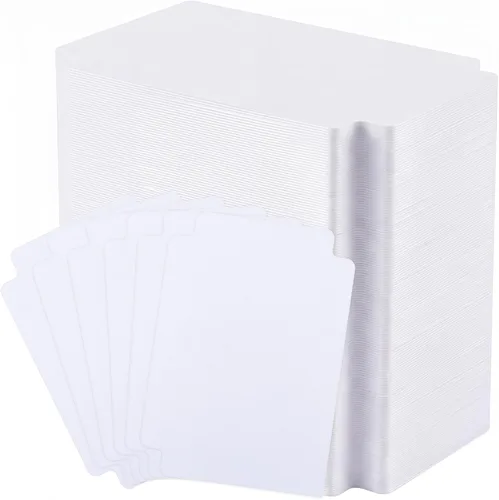 Miniatura 9 de 100 separadores de tarjetas intercambiables, separadores de tarjetas de plástico, separador multicolor esmerilado con pestañas, vertical estándar