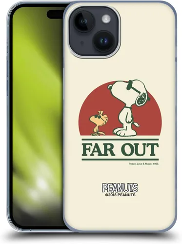 Miniatura 105 de Head Case Designs Funda rígida con licencia oficial de Peanuts Snoopy Woodstock Far Out Woodstock 50th compatible con Apple iPhone 15 Plus