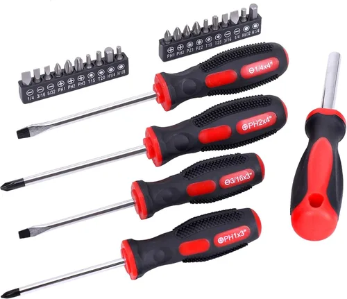 Miniatura 6 de FASTPRO Juego de herramientas de reparación del hogar de 215 piezas con bolsa de almacenamiento abierta de boca ancha de 12 pulgadas, kit de Rojo