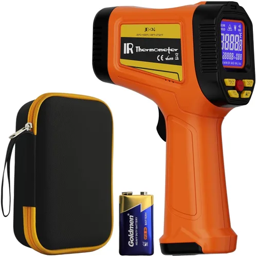 Miniatura 8 de Pistola de temperatura de termómetro infrarrojo -58°F a 1796°, pistola termómetro láser sin contacto 16:1 con sonda de termopar para humedad, horno