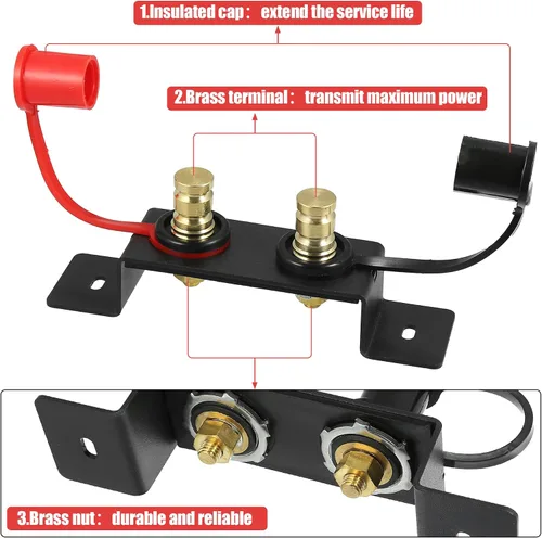 Miniatura 5 de X AUTOHAUX 1 juego para Can-Am Maverick X3 batería Jump Post Starter Remoto Terminal de batería Kit de reubicación soporte de montaje para UTV ATV