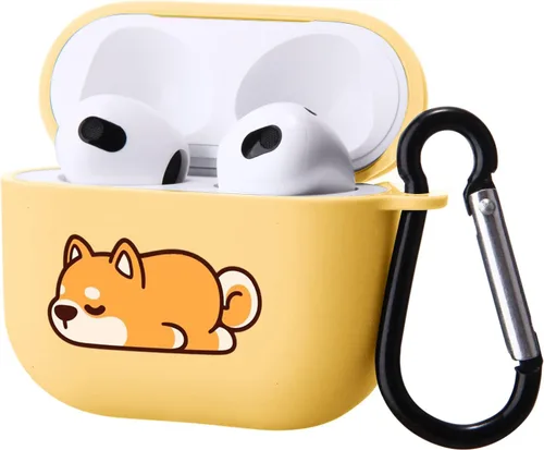 Miniatura 11 de Bonita funda de oso compatible con AirPods 3 con llavero, diseño de animales de dibujos animados, funda de TPU suave para AirPods de tercera