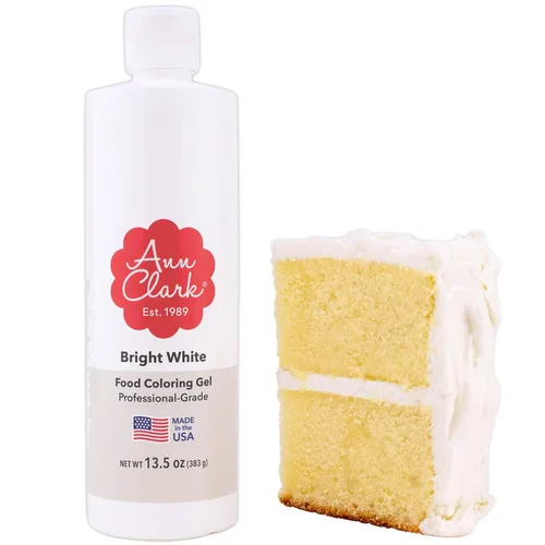Ann Clark Bright White Gel colorante para alimentos, extra grande, 13.5 onzas, grado profesional, fabricado en Estados Unidos