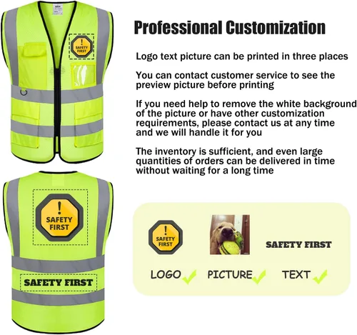 Miniatura 2 de BeautyWill Chaleco de seguridad personalizado con logotipo Clase 2 Chaleco reflectante de alta visibilidad Chaleco de trabajo protector