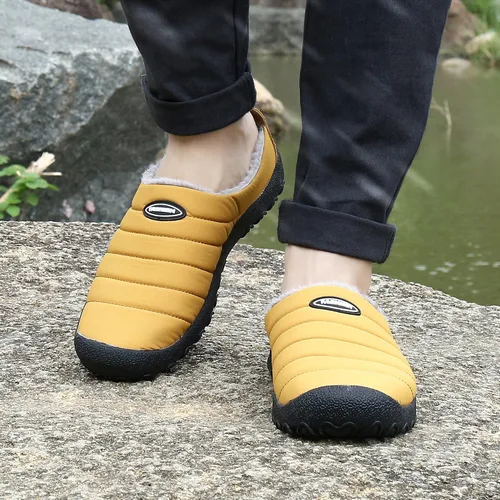 Miniatura 5 de UBFEN - Pantuflas cálidas de invierno para hombre y mujer con forro de felpa mullida, zapatos de casa con suela de goma antideslizante