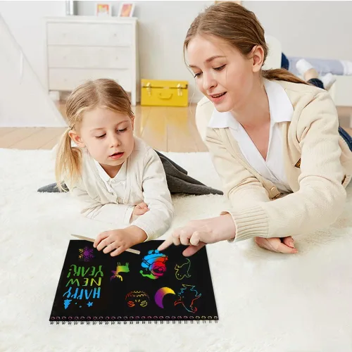 Miniatura 5 de I&Art - Libros de arte para rascar para niños, papel de arte para rascar, arco iris, para los mejores regalos