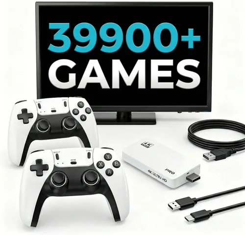 Consola de juegos retro, emuladores de videojuegos clásicos Plug & Play con más de 39900 juegos integrados, 28 emuladores clásicos, conexión de TV