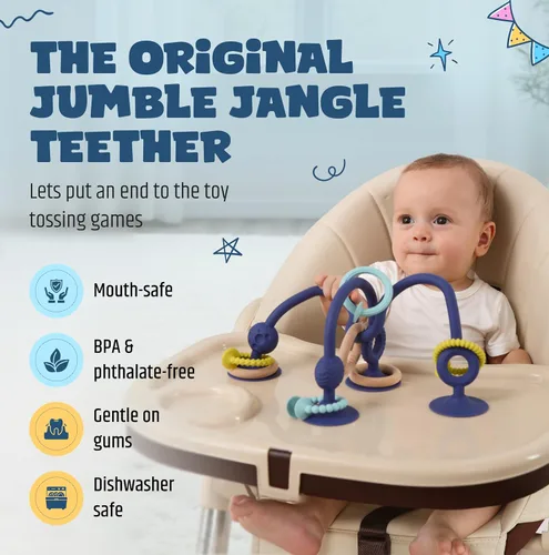 Miniatura 2 de Jumble Jangle Juguetes de Dentición para Bebés – Libres de BPA, Juguetes Multiusos para Silla Alta para Bebés: Alivio de Dentición por Succión