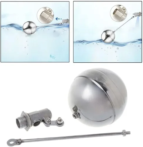 Miniatura 3 de Stainless Steel Float Ball Valve for Water Tank - Adjustable Flow Control Sensor Valve for Aquarium, Fountain, 1PCS