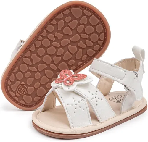 Miniatura 88 de Meckior Sandalias de verano con punta abierta y suave de piel sintética para bebés y niñas pequeñas