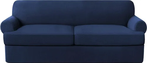 Miniatura 29 de Fundas elásticas para sofá de gama alta con fundas de cojín de asiento en T separadas, fundas de sofá jacquard de elastano, protector de muebles