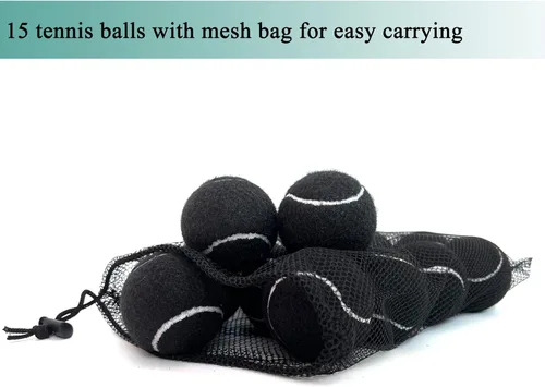Miniatura 5 de Pelotas de tenis, paquete de 15 pelotas de tenis de práctica para principiantes, pelotas de tenis de entrenamiento para perros, vienen con bolsa