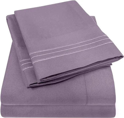 Miniatura 40 de Juego de sábanas y fundas de almohada de la colección 1500 Supreme, tamaño Queen, estampado Paisley gris - Juego de sábanas y fundas de almohada