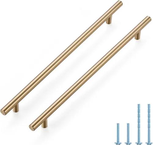 Miniatura 32 de JOY DECOR - Paquete de 5 tiradores de 4 pulgadas para armarios con orificio central de 2-1/2 pulgadas, herrajes de latón cepillado para armarios