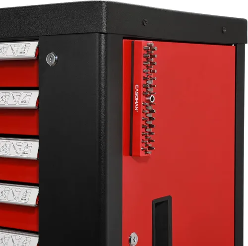 Miniatura 5 de CASOMAN 2 piezas 1/4" Organizador de brocas hexagonales con base magnética - Rojo, Organizador de 86 brocas con fuerte base magnética, Organizador