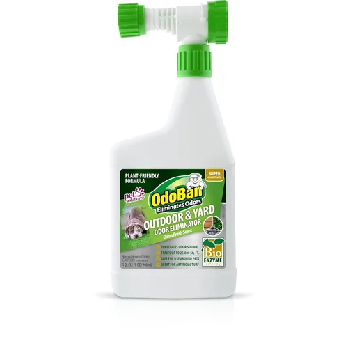 OdoBan Eliminador de olores para exteriores y patios, fórmula respetuosa con las plantas, fabricado en los Estados Unidos, aroma fresco y limpio,