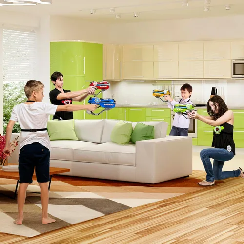 Miniatura 7 de Juego de 4 pistolas láser con pantalla LED digital, regalos para adolescentes y adultos, niños y niñas, adultos y diversión familiar, regalo