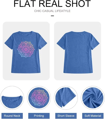 Miniatura 6 de Camiseta de verano para mujer con diseño de girasol y rayos de sol estampados para mujer
