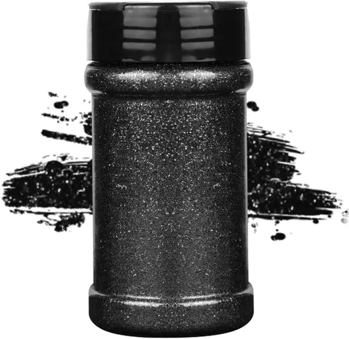 TORC - Purpurina fina negra de 4 oz, polvo de purpurina para vasos, manualidades de resina, slime, cosméticos, pintura de uñas, decoración de