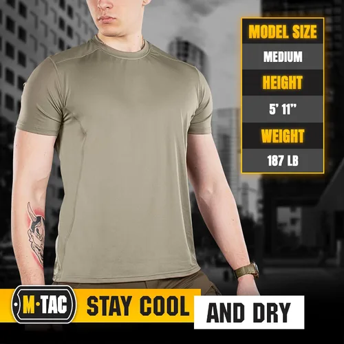 Miniatura 6 de M-Tac Camiseta táctica de manga corta Camiseta de entrenamiento de gimnasio para hombre, militar, ultra ventilada, para entrenamiento atlético