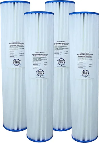 KleenWater KW4520BR - Filtros de agua plisados para sedimentos de óxido de suciedad, cartuchos de repuesto para toda la casa, 4.5 x 20 pulgadas, 5