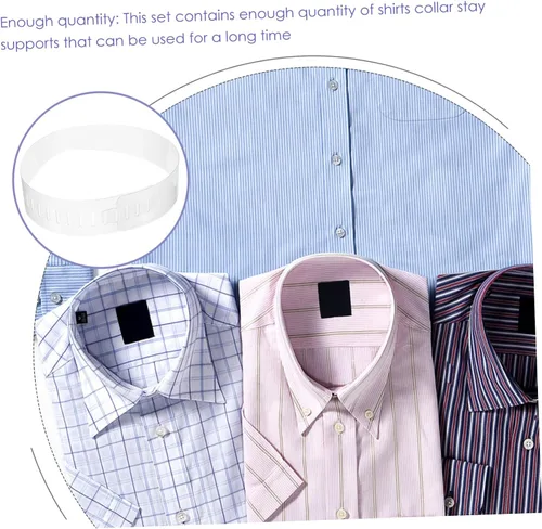 Miniatura 6 de BESTYASH Collar de plástico para hombre, 100 unidades de estancias de cuello para camisas para camisas de vestir